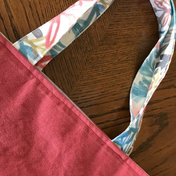 Handmade Women's Coral Canvas Tote Bag, Market Tote Bag, Beach Tote Bag - Picture 5 of 9